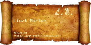 Liszt Márton névjegykártya