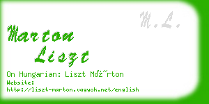 marton liszt business card